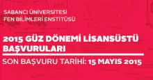 2015- 2016 Güz Dönemi Fen Bilimleri Enstitüsü Lisansüstü Başvuruları