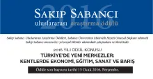 2016 Sakıp Sabancı Uluslararası Araştırma Ödülü konusu belli oldu