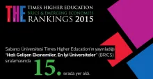 Times Higher Education “BRICS ve Hızlı Gelişen Ekonomilerdeki En İyi Üniversiteler” Sıralaması