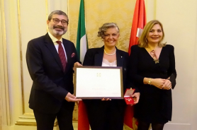 Our faculty member Ayşe Betül Çelik received the "Order of the Star of Italy" award Resmi
