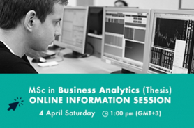 Masters in Business Analytics (Thesis) program is started for the early applications! Resmi