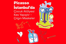 "Picasso İstanbul'da" Çocuk Atölyesi Kes Yapıştır - Çılgın Maskeler Resmi